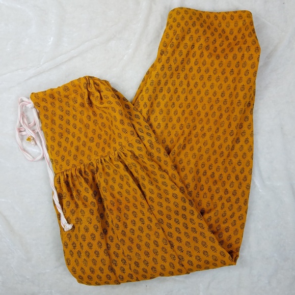 Pants - Marigold Mustard Yellow Boho Free Size Harem Pants